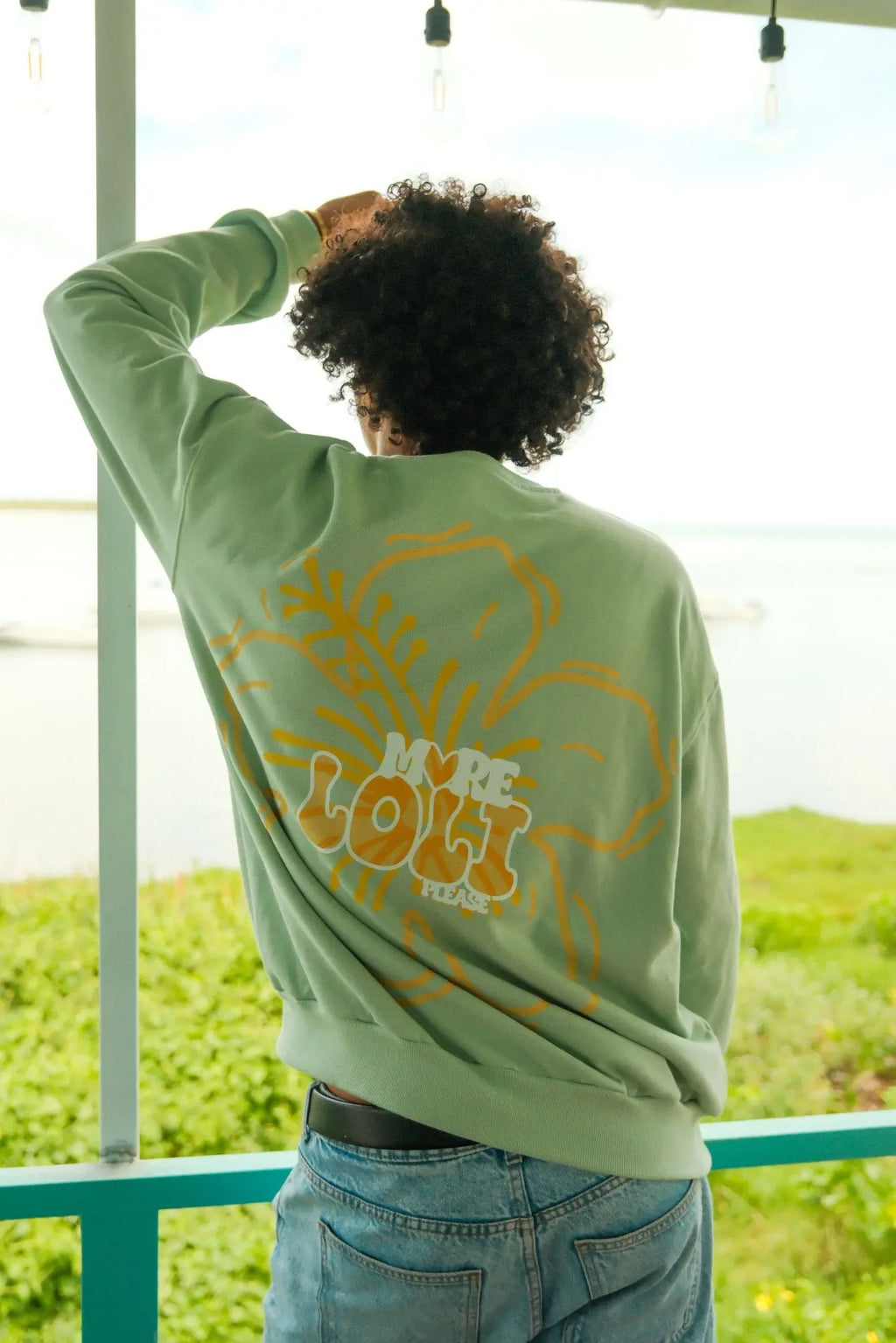 Pull oversize 100% coton - Vert pastel