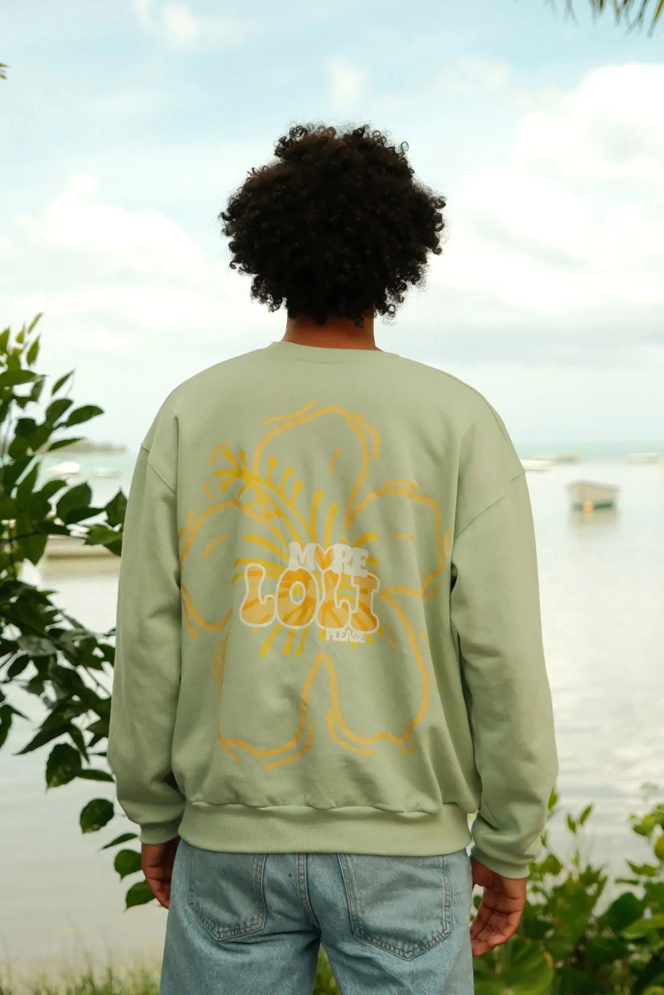 Pull oversize 100% coton - Vert pastel