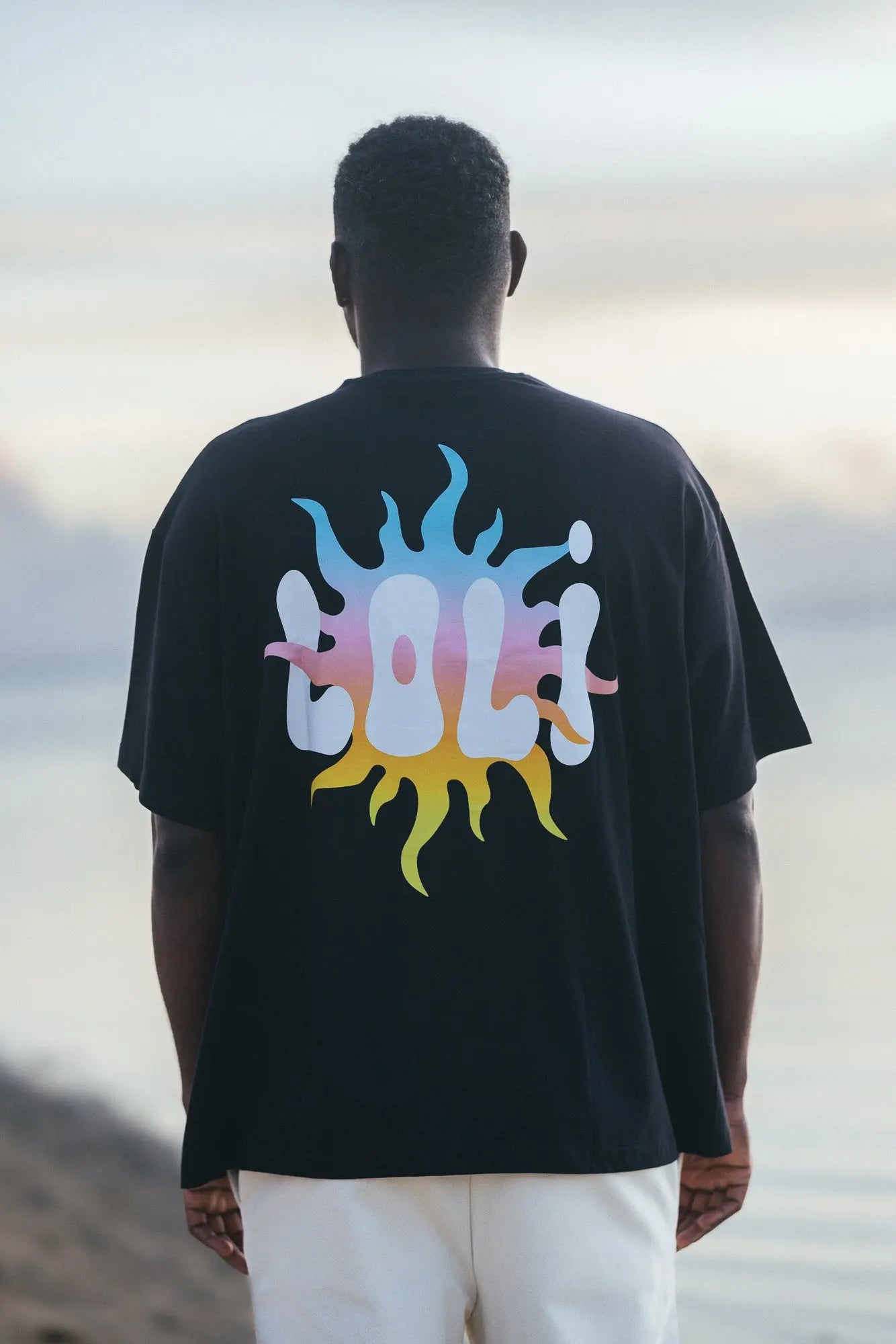 T-Shirt oversize 100% coton - Noir - Loli