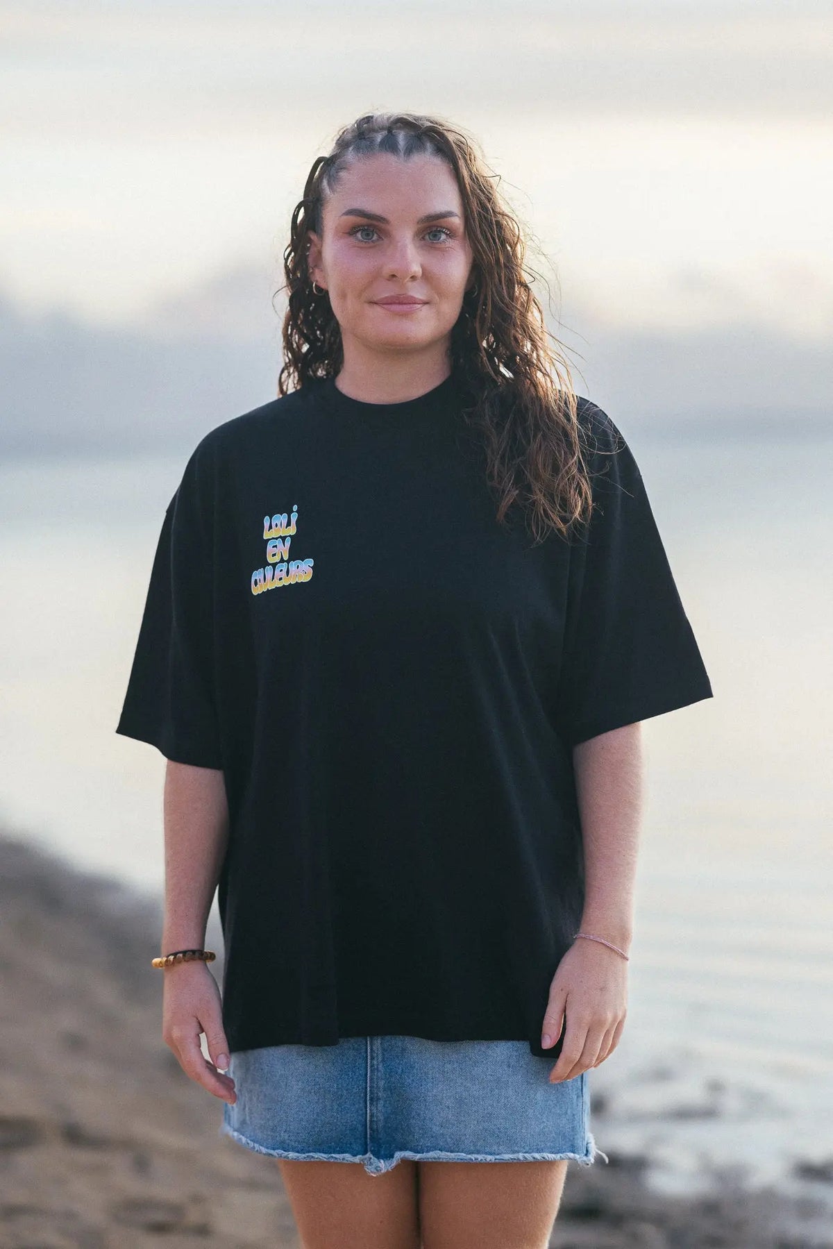 T-Shirt oversize 100% coton - Noir - Loli