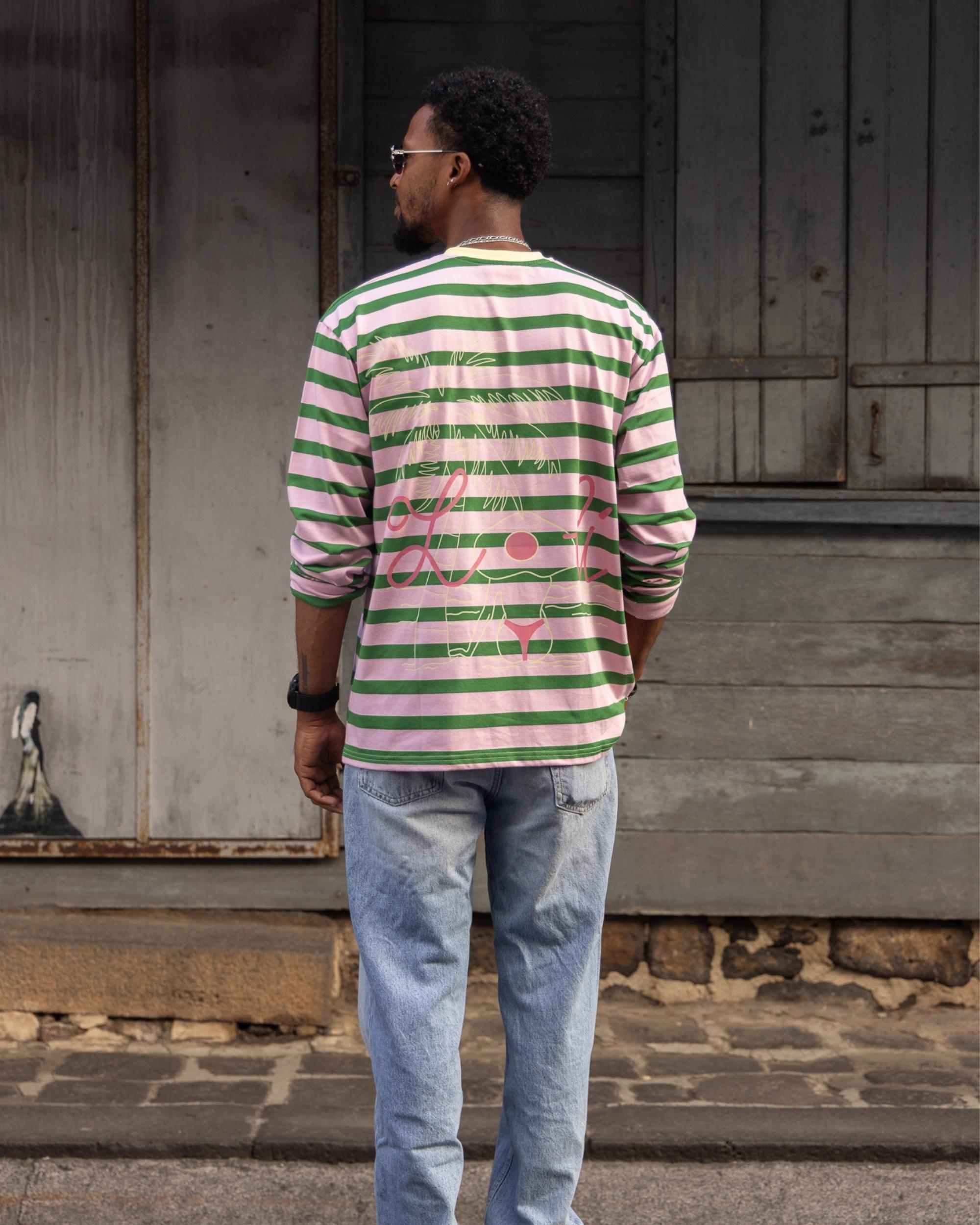 Loli Rayé Exotique — T-shirt Manches Longues Oversize Loli