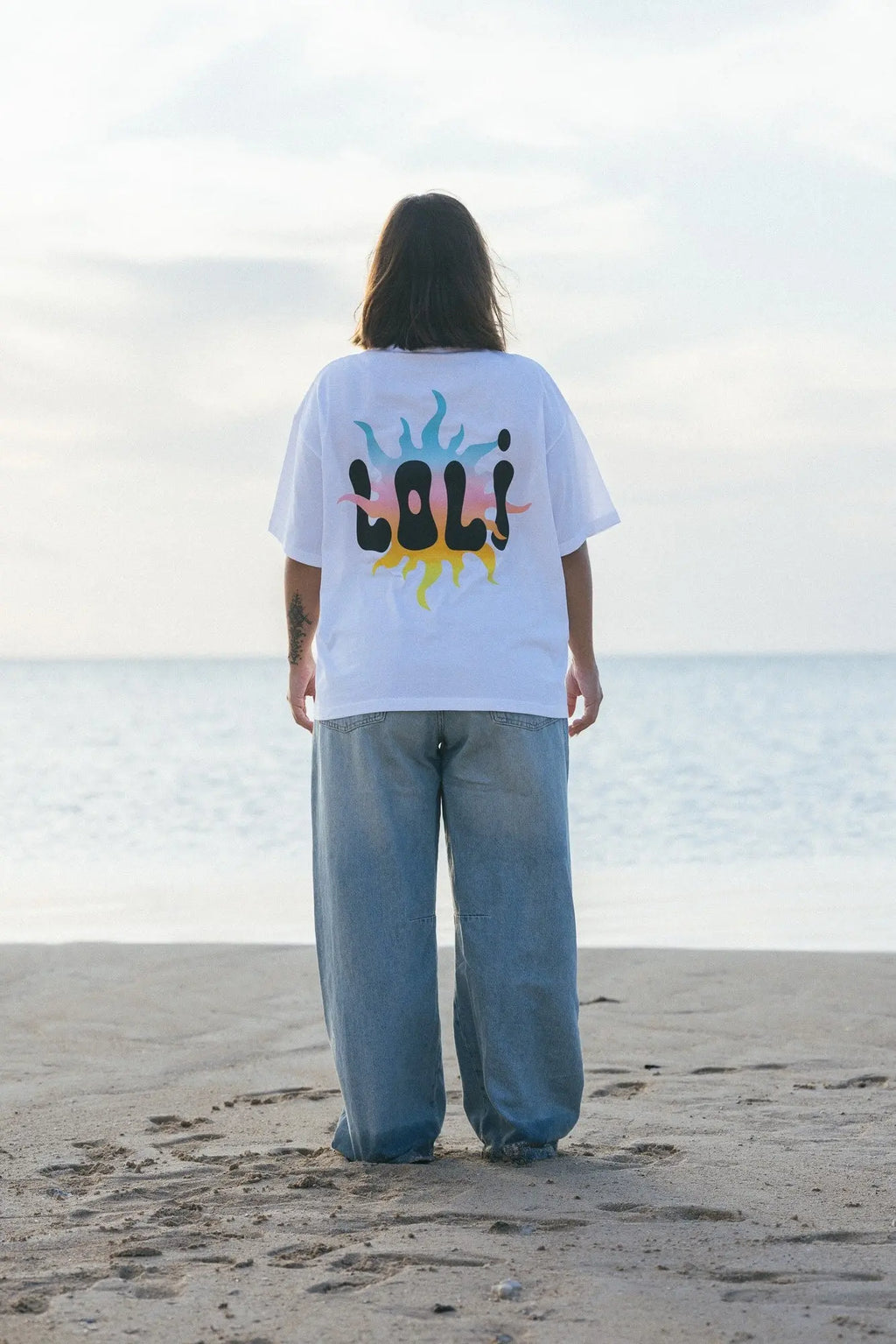 Pack t-shirts oversize soleil sunset - Loli